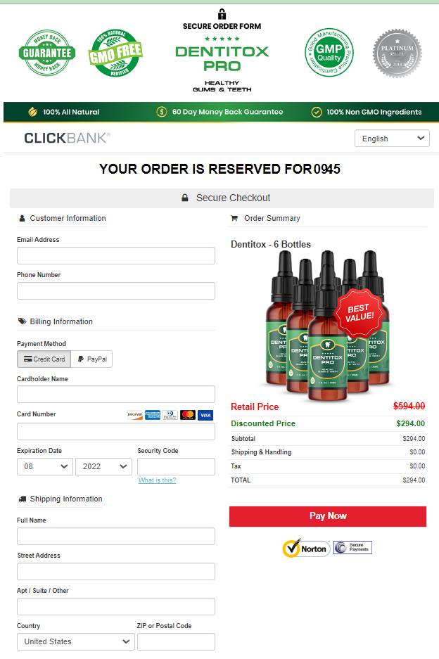 Dentitox Pro - Secure Checkout